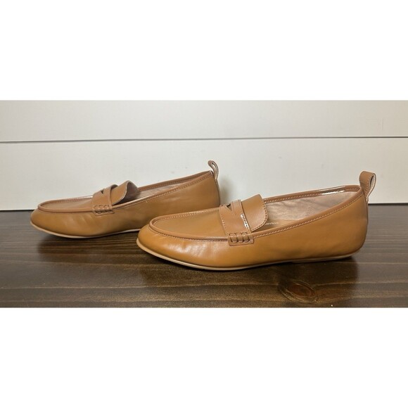 FitFlop Lena Slip On Penny Loafers Flat Shoes Tan Beige Women's SIZE 8 - Picture 2 of 9
